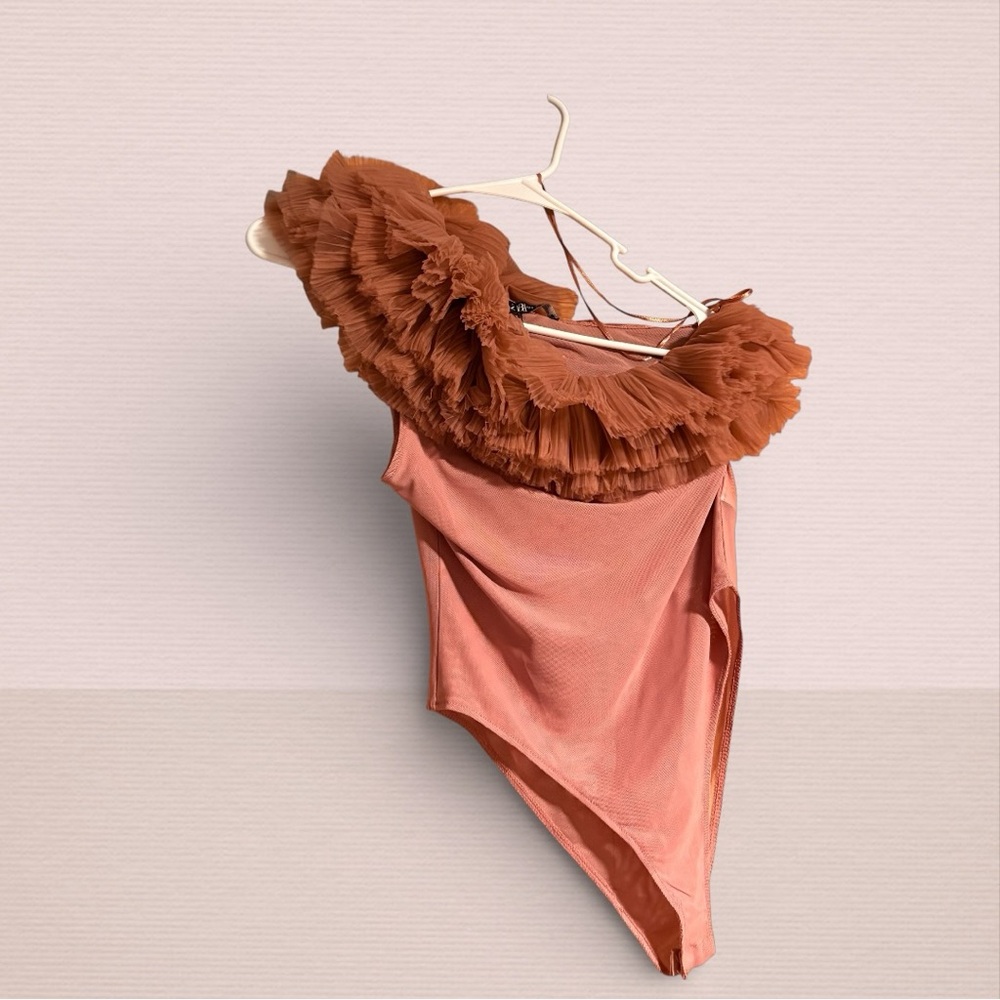 SOLD: Zara Ruffled Sheer Bodysuit